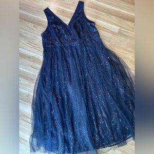 Ever Pretty NWT 5XL Women’s Navy Sequin Formal Floor Length Dress Plus